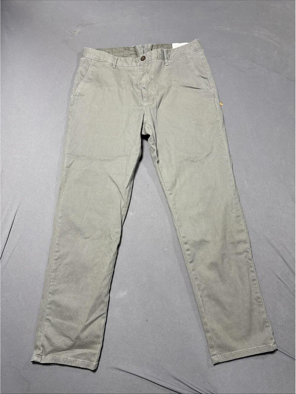 Mott & Bow The Twill Chino Charles Pants Charcoal Gray Preppy Tapered Mens 34x30